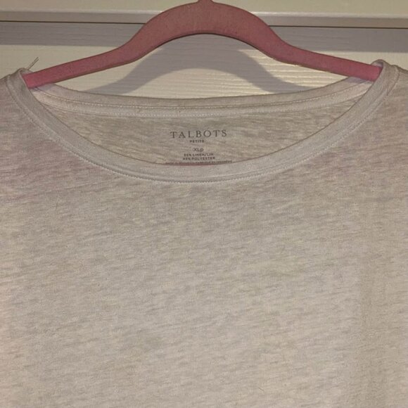 Talbots Cinched Shoulder Tie Bateau Neck Tee - White woman's size XLP - Picture 5 of 8